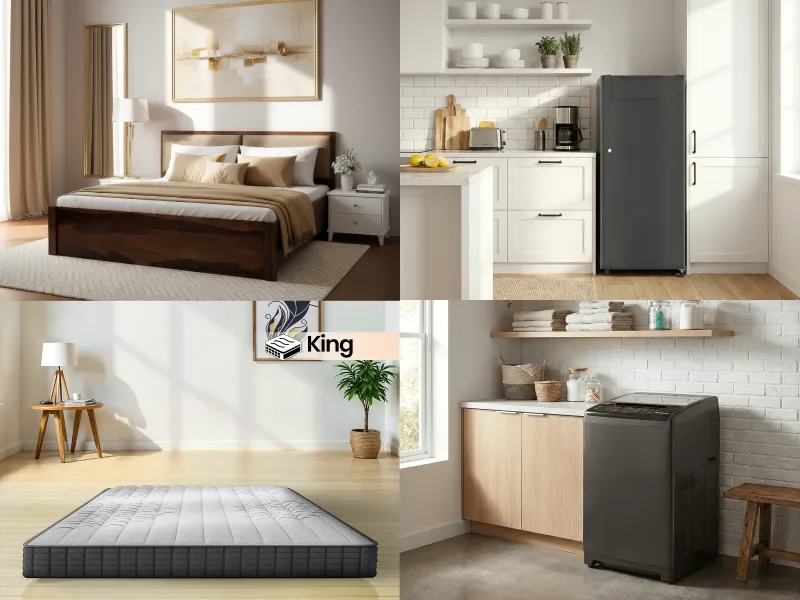 Vesta King Bed with Appliance Combo